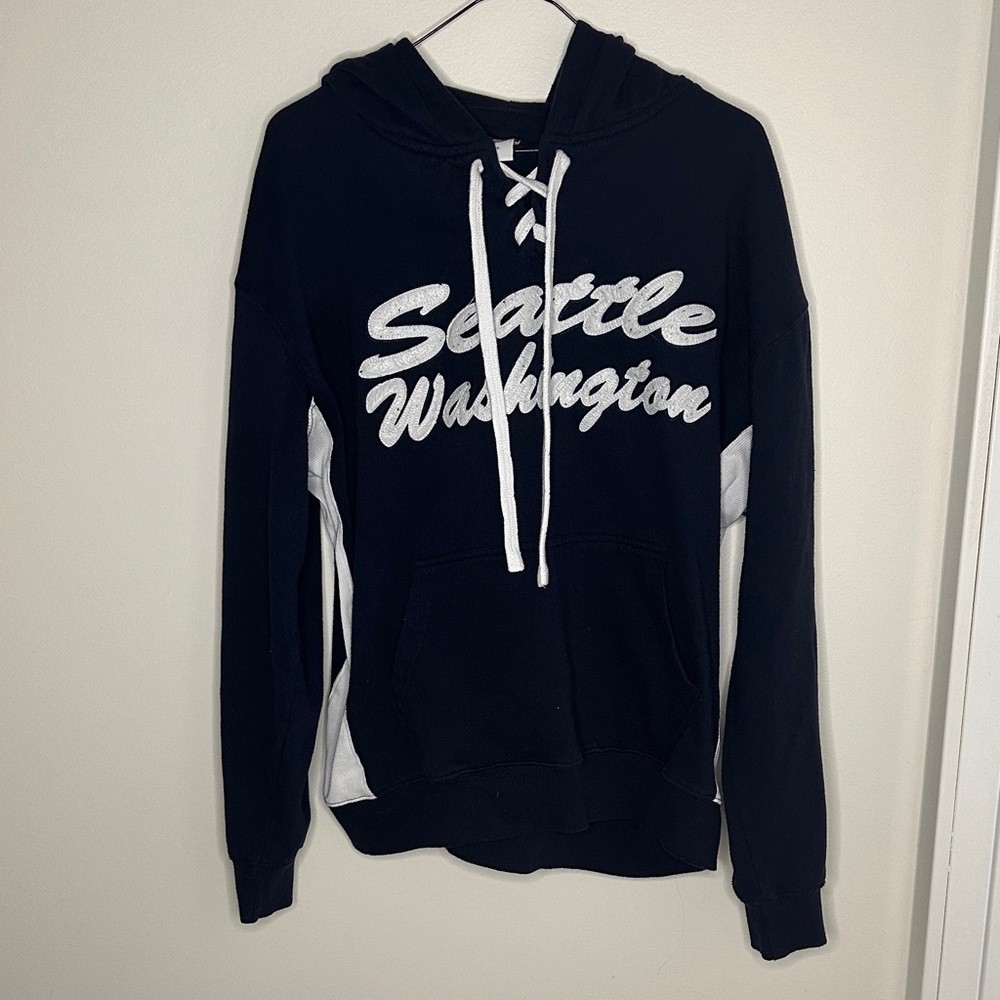 Crazy 8 Women's Black Hoodie with White Lettering